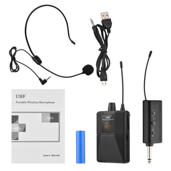 Office Equipment |   Uhf Wireless Microphone Headset With Transmitter And Receiver, Led Digital Display Bodypack Electronics Office Equipment