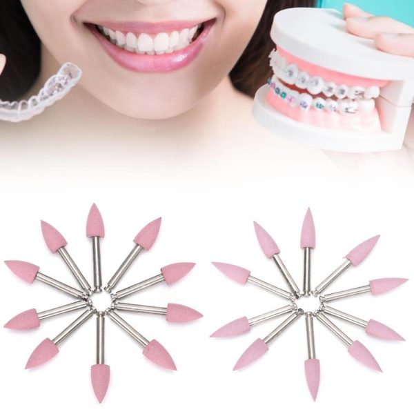 Oral Care |   10Pcs Dental Polishing Burs Low Speed Dental Grinding Polisher Burs Drill Bits Set Pink Health Oral Care