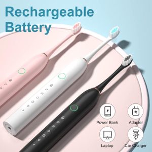 Oral Care |   3 Color Sonic Electric Toothbrush,Usb Rechargeable Toothbrush With 2 Minute Built-In Timer,42000Vpm 6 Modes 4 Brush Heads Health Home Appliances