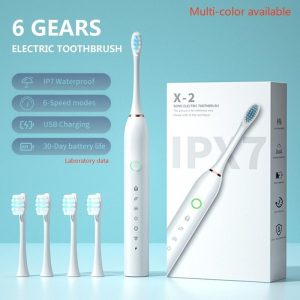 Oral Care |   6-Speed Mode Toothbrush Ultrasonic Automatic Usb Rechargeable Ipx7 Waterproof Toothbrush Oral Care Tools With Replaceable Toothbrush Head Health Home Appliances