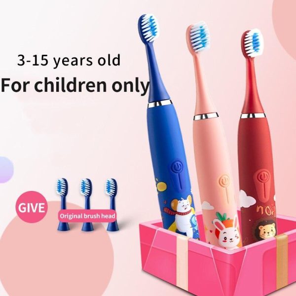 Oral Care |   Children’s Electric Toothbrush Colorful Cartoon With Replacement Heads Ultrasonic Rechargeable Teeth Cleaning Brush For Kids Health Oral Care