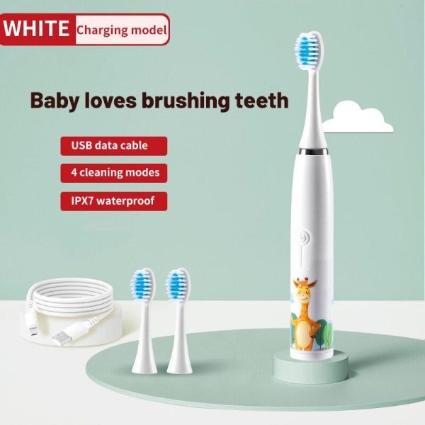 Oral Care |   Children’s Electric Toothbrush Colorful Cartoon With Replacement Heads Ultrasonic Rechargeable Teeth Cleaning Brush For Kids Health Oral Care