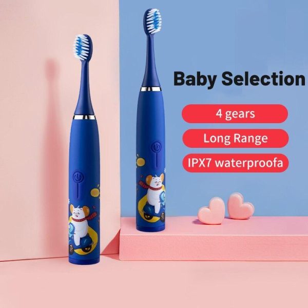 Oral Care |   Children’s Electric Toothbrush Colorful Cartoon With Replacement Heads Ultrasonic Rechargeable Teeth Cleaning Brush For Kids Health Oral Care