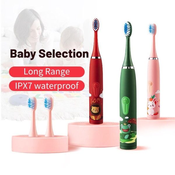 Oral Care |   Children’s Electric Toothbrush Colorful Cartoon With Replacement Heads Ultrasonic Rechargeable Teeth Cleaning Brush For Kids Health Oral Care