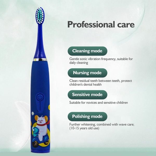 Oral Care |   Children’s Electric Toothbrush Colorful Cartoon With Replacement Heads Ultrasonic Rechargeable Teeth Cleaning Brush For Kids Health Oral Care