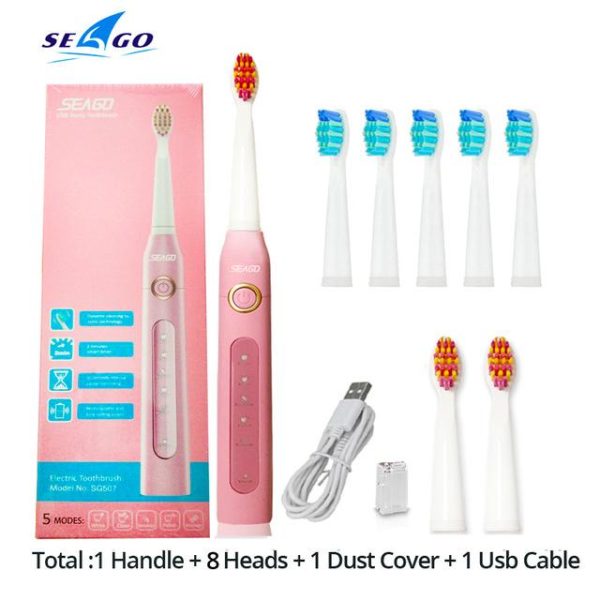 Oral Care |   Seago Sonic Electric Toothbrush Sg-507 Adult Timer Brush 5 Mode Usb Charger Rechargeable Tooth Brush Health Oral Care