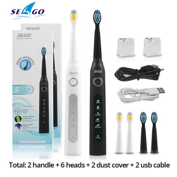 Oral Care |   Seago Sonic Electric Toothbrush Sg-507 Adult Timer Brush 5 Mode Usb Charger Rechargeable Tooth Brush Health Oral Care