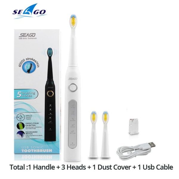 Oral Care |   Seago Sonic Electric Toothbrush Sg-507 Adult Timer Brush 5 Mode Usb Charger Rechargeable Tooth Brush Health Oral Care