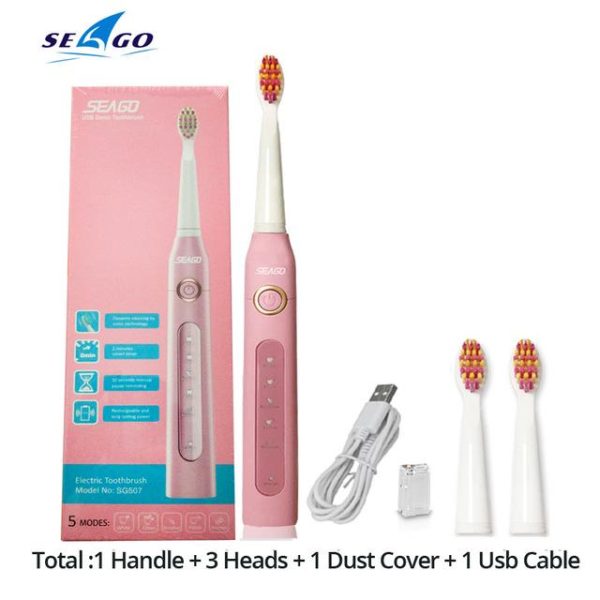 Oral Care |   Seago Sonic Electric Toothbrush Sg-507 Adult Timer Brush 5 Mode Usb Charger Rechargeable Tooth Brush Health Oral Care