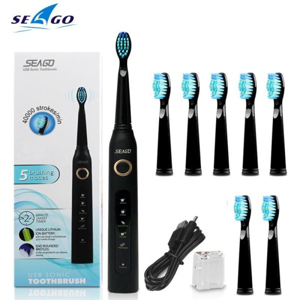 Oral Care |   Seago Sonic Electric Toothbrush Sg-507 Adult Timer Brush 5 Mode Usb Charger Rechargeable Tooth Brush Health Oral Care