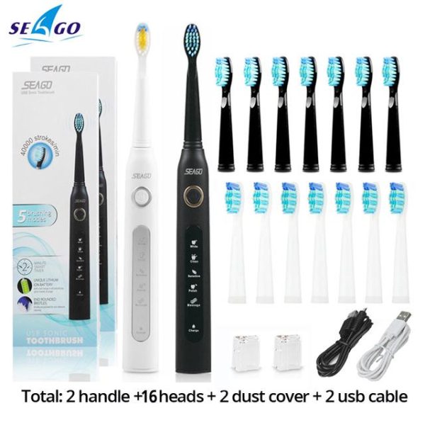 Oral Care |   Seago Sonic Electric Toothbrush Sg-507 Adult Timer Brush 5 Mode Usb Charger Rechargeable Tooth Brush Health Oral Care