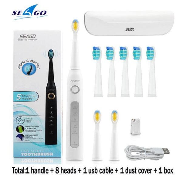 Oral Care |   Seago Sonic Electric Toothbrush Sg-507 Adult Timer Brush 5 Mode Usb Charger Rechargeable Tooth Brush Health Oral Care