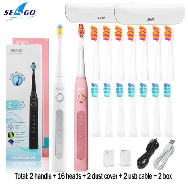 Oral Care |   Seago Sonic Electric Toothbrush Sg-507 Adult Timer Brush 5 Mode Usb Charger Rechargeable Tooth Brush Health Oral Care