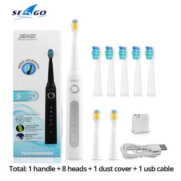 Oral Care |   Seago Sonic Electric Toothbrush Sg-507 Adult Timer Brush 5 Mode Usb Charger Rechargeable Tooth Brush Health Oral Care