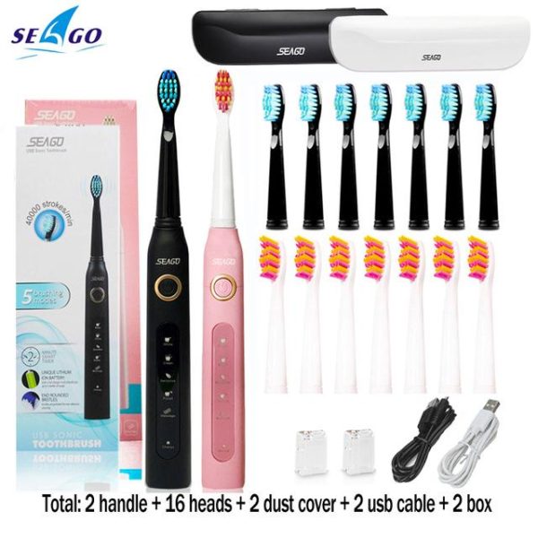 Oral Care |   Seago Sonic Electric Toothbrush Sg-507 Adult Timer Brush 5 Mode Usb Charger Rechargeable Tooth Brush Health Oral Care