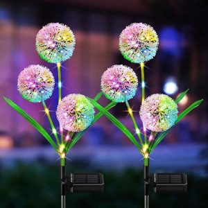 Outdoor Lighting |   3 Head Dandelion Flower Solar Led Light Outdoor Garden Lawn Lamps For Garden Street Lawn Stakes Fairy Lamps Yard Home & Kitchen Lighting