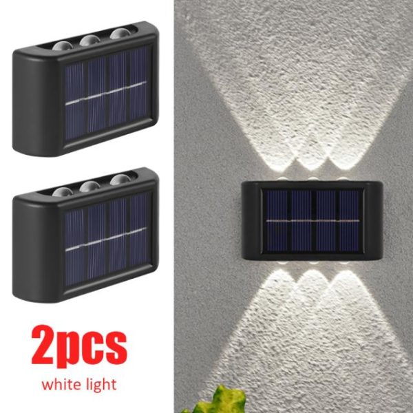 Outdoor Lighting |   6 Led Solar Wall Lamp Outdoor Waterproof Balcony Wall Lights For Courtyard Street Landscape Garden Decor Lamp Solar Outdoor Wall Lamp Outdoor Lighting Outdoor Lighting