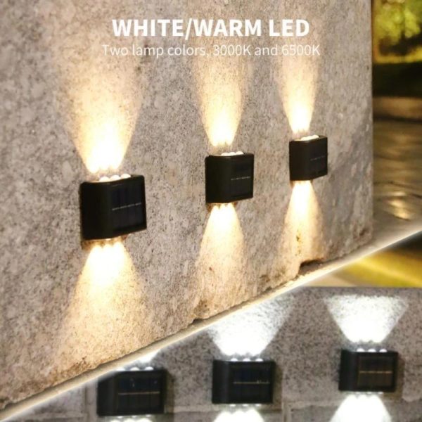 Outdoor Lighting |   6 Led Solar Wall Lamp Outdoor Waterproof Balcony Wall Lights For Courtyard Street Landscape Garden Decor Lamp Solar Outdoor Wall Lamp Outdoor Lighting Outdoor Lighting