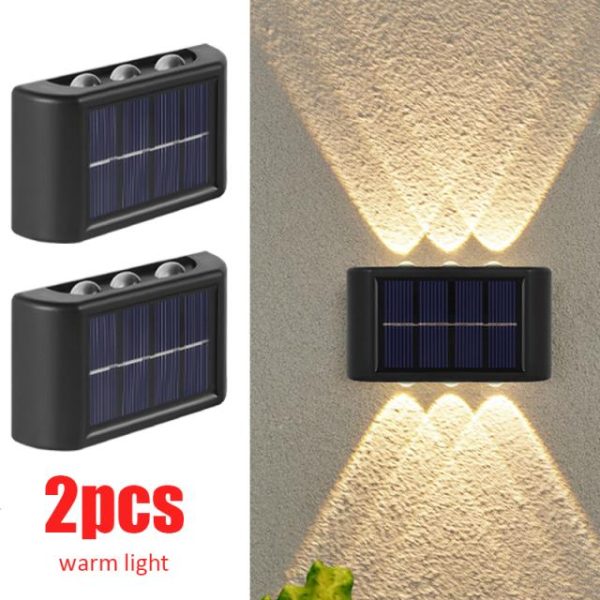 Outdoor Lighting |   6 Led Solar Wall Lamp Outdoor Waterproof Balcony Wall Lights For Courtyard Street Landscape Garden Decor Lamp Solar Outdoor Wall Lamp Outdoor Lighting Outdoor Lighting