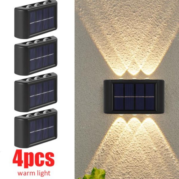 Outdoor Lighting |   6 Led Solar Wall Lamp Outdoor Waterproof Balcony Wall Lights For Courtyard Street Landscape Garden Decor Lamp Solar Outdoor Wall Lamp Outdoor Lighting Outdoor Lighting