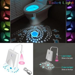 Outdoor Lighting |   Human Intelligent Motion Sensing Light 10 Color Led Toilet Projection Night Light Toilet Waterproof Charging Dimming Light Wc Outdoor Lighting Outdoor Lighting