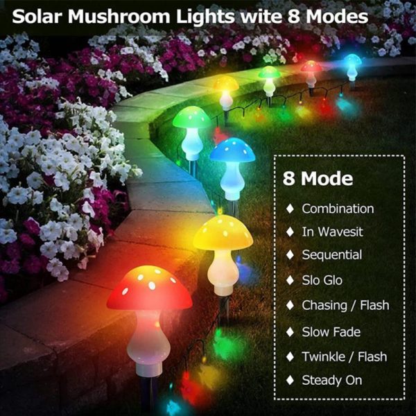 Outdoor Lighting |   Led Outdoor Solar Lights Mushroom Shape Luminous String Lamp For Lawn Garden Patio Street Decoration Outdoor Lighting Outdoor Lighting