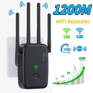 Pcs, Hardware & Gaming |   1200Mbps 5G Wireless Wifi Repeater 5G/2.4G Dual-Band Wifi Amplifier Signal Booster Network Extender 802.11Ac Gigabit Long Range Wifi Booster 2024 New Electronics Pcs, Hardware & Gaming