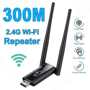 Pcs, Hardware & Gaming |   300Mbps Usb Wifi Repeater Extender Wifi Signal Amplifier Booster Long Range Wifi Router Wireless Home Network Extension Electronics Pcs, Hardware & Gaming