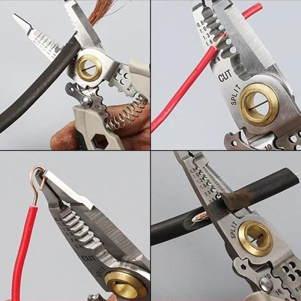 Pcs, Hardware & Gaming |   7In Multifunctional Wire Stripper Pliers Electrician Special Tools For Wire Cutting Pulling Pressing Winding Screwing Electronics Pcs, Hardware & Gaming