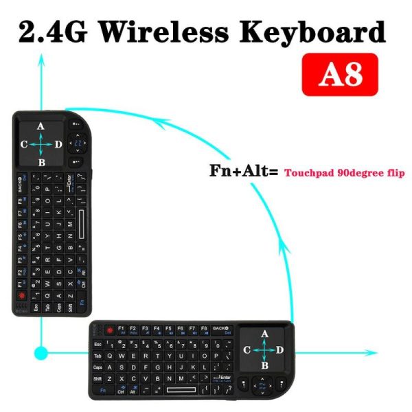 Pcs, Hardware & Gaming |   Mini 2.4G Rf Wireless Keyboard Spanish French Russian English Keyboard Backlight Touchpad Mouse For Pc Notebook Smart Tv Box Electronics Pcs, Hardware & Gaming