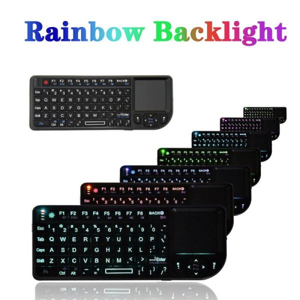 Pcs, Hardware & Gaming |   Mini 2.4G Rf Wireless Keyboard Spanish French Russian English Keyboard Backlight Touchpad Mouse For Pc Notebook Smart Tv Box Electronics Pcs, Hardware & Gaming