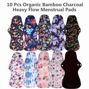 Personal Hygiene |   10Pcs Heavy Flow Mama Cloth Menstrual Pads Reusable Sanitary Pads Health Personal Hygiene