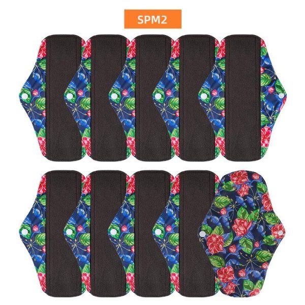 Personal Hygiene |   10Pcs M Size Reusable Waterproof Bamboo Charcoal Menstrual Pad Health Personal Hygiene