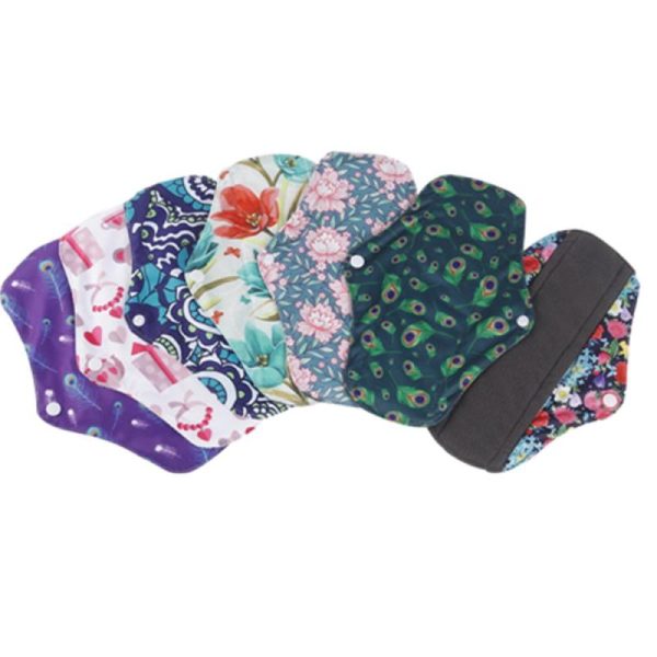 Personal Hygiene |   10Pcs Reusable Waterproof Regular Flowbamboo Charcoal Menstrualanitary Cloth Pads Health Personal Hygiene