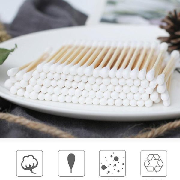 Personal Hygiene |   200 Pcs Double Headed Cotton Swabs Colored Makeup Removal Cotton Swab Disposable Kraft Paper Box Cotton Swab Sticks Health Personal Hygiene