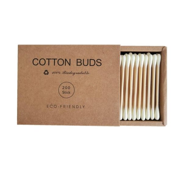 Personal Hygiene |   200 Pcs Double Headed Cotton Swabs Colored Makeup Removal Cotton Swab Disposable Kraft Paper Box Cotton Swab Sticks Health Personal Hygiene