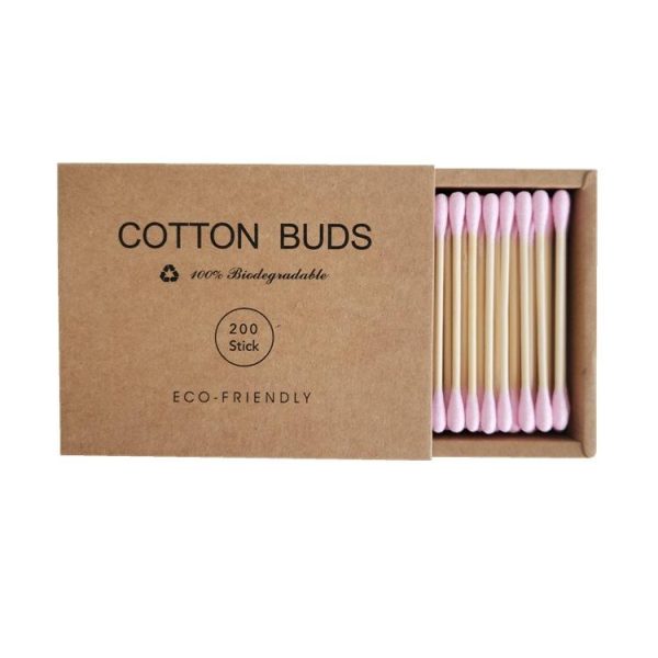 Personal Hygiene |   200 Pcs Double Headed Cotton Swabs Colored Makeup Removal Cotton Swab Disposable Kraft Paper Box Cotton Swab Sticks Health Personal Hygiene