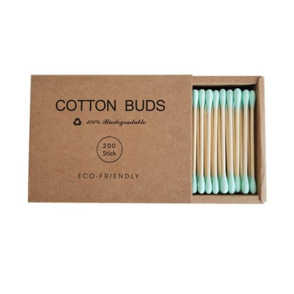 Personal Hygiene |   200 Pcs Double Headed Cotton Swabs Colored Makeup Removal Cotton Swab Disposable Kraft Paper Box Cotton Swab Sticks Health Personal Hygiene