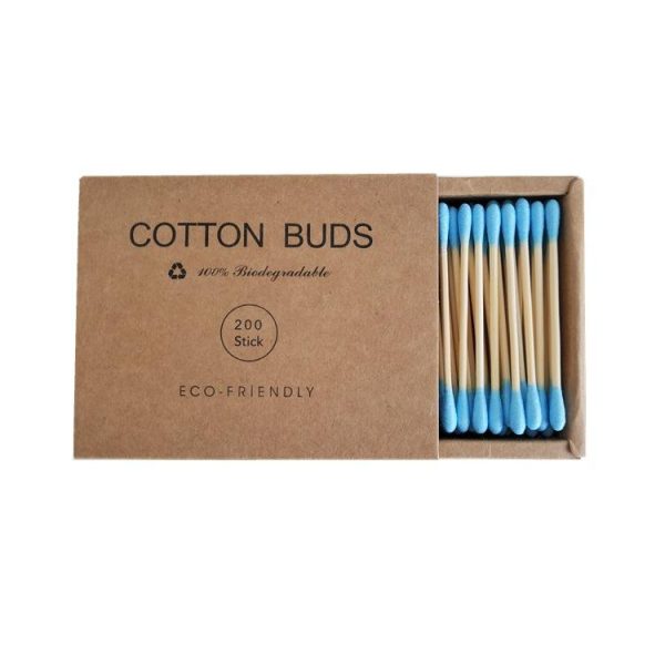 Personal Hygiene |   200 Pcs Double Headed Cotton Swabs Colored Makeup Removal Cotton Swab Disposable Kraft Paper Box Cotton Swab Sticks Health Personal Hygiene