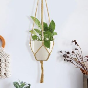 Pots & Planters |   4 Pcs Hanging Planters With Tassel Wall Decoration Handwoven Macrame Hanging Planter Basket Outdoors & Garden Pots & Planters