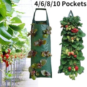 Pots & Planters |   4/6/8/10 Pockets Planting Bags Wall Hanging Vertical Garden Strawberry Plant Grow Bags Planter Pot Potato For Veg Herbs Flower Outdoors & Garden Pots & Planters