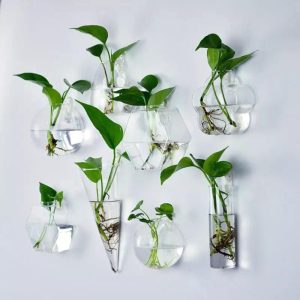 Pots & Planters |   Clear Glass Planter Wall Hanging Flower Vase Plant Bottle Home Decor Outdoors & Garden Pots & Planters