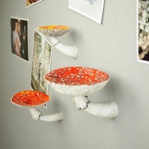 Pots & Planters |   Mushroom Hanging Shelf Resin Wall Floating Decor Ornaments Wall Hanging Shelves Outdoors & Garden Pots & Planters