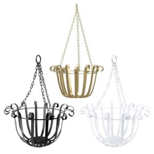 Pots & Planters |   Wall Hanging Iron Flowerpot Basket Hanger Planter Balcony Garden Home Decor Outdoors & Garden Pots & Planters