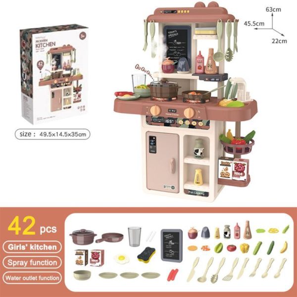 Pretend Play Sets |   42Pcs/Set Children Simulation Kitchen Toys Set 63cm  Kids Play House Water Spray Cooking Tableware Pretend Play Sets Pretend Play Sets