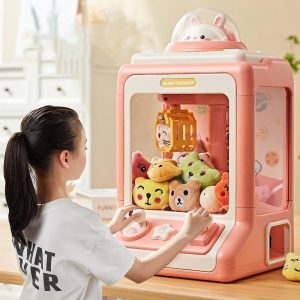 Pretend Play Sets |   Automatic Doll Machine Toy For Kids Mini Cartoon Coin Operated Play Game Claw Crane Machines With Light Music Children Toy Gifts Pretend Play Sets Pretend Play Sets