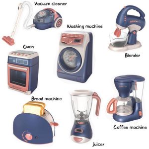 Pretend Play Sets |   Children Kitchen Toys Simulation Household Appliance Set Washing Machine Vacuum Cleaner Oven Juicer Pretend Play Sets Pretend Play Sets