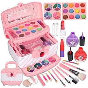 Pretend Play Sets |   Kids Makeup Kit For Girl 22 Pcs Washable Makeup Kit Real Cosmetic, Safe & Non-Toxic Little Girls Makeup Set, Makeup Set For 3-12 Year Old Kids Toddler Pretend Play Sets Pretend Play Sets