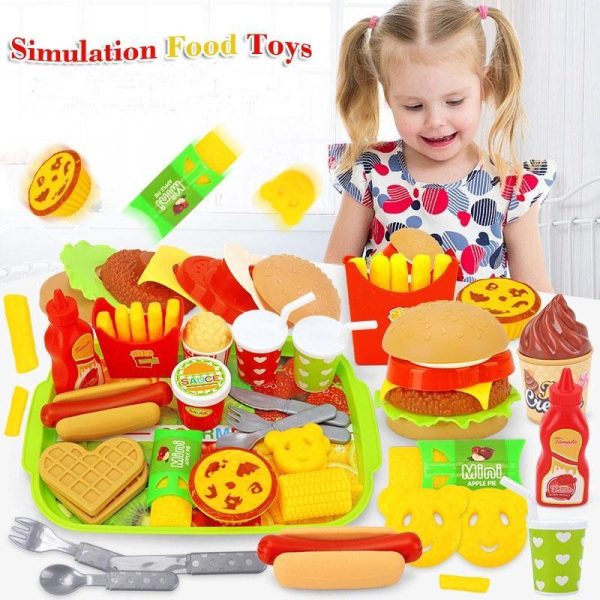 Pretend Play Sets |   Kids Pretend Simulation Food Toys Baby Play House Hamburger Hot Dog French Fries Kitchen Set Toys Fast Food Educational Toys Pretend Play Sets Pretend Play Sets