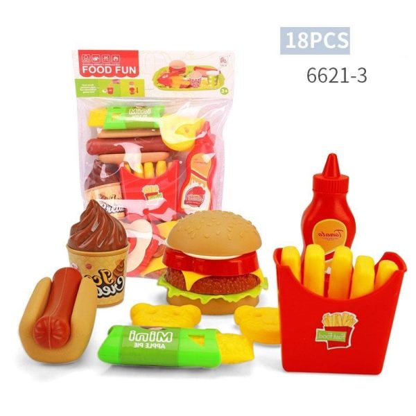 Pretend Play Sets |   Kids Pretend Simulation Food Toys Baby Play House Hamburger Hot Dog French Fries Kitchen Set Toys Fast Food Educational Toys Pretend Play Sets Pretend Play Sets